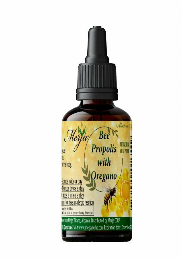 Propolis extract with Oregano oil 20 ml in glass bottle with dropper