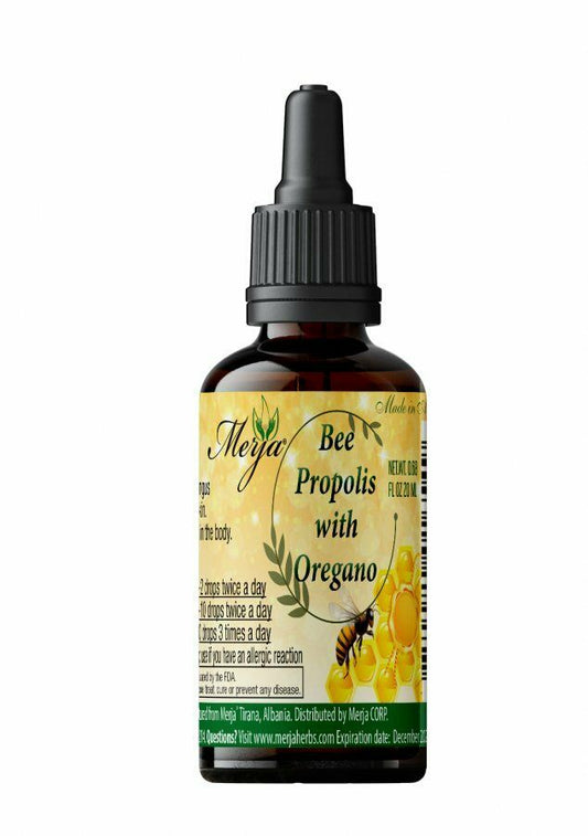 Propolis extract with Oregano oil 20 ml in glass bottle with dropper