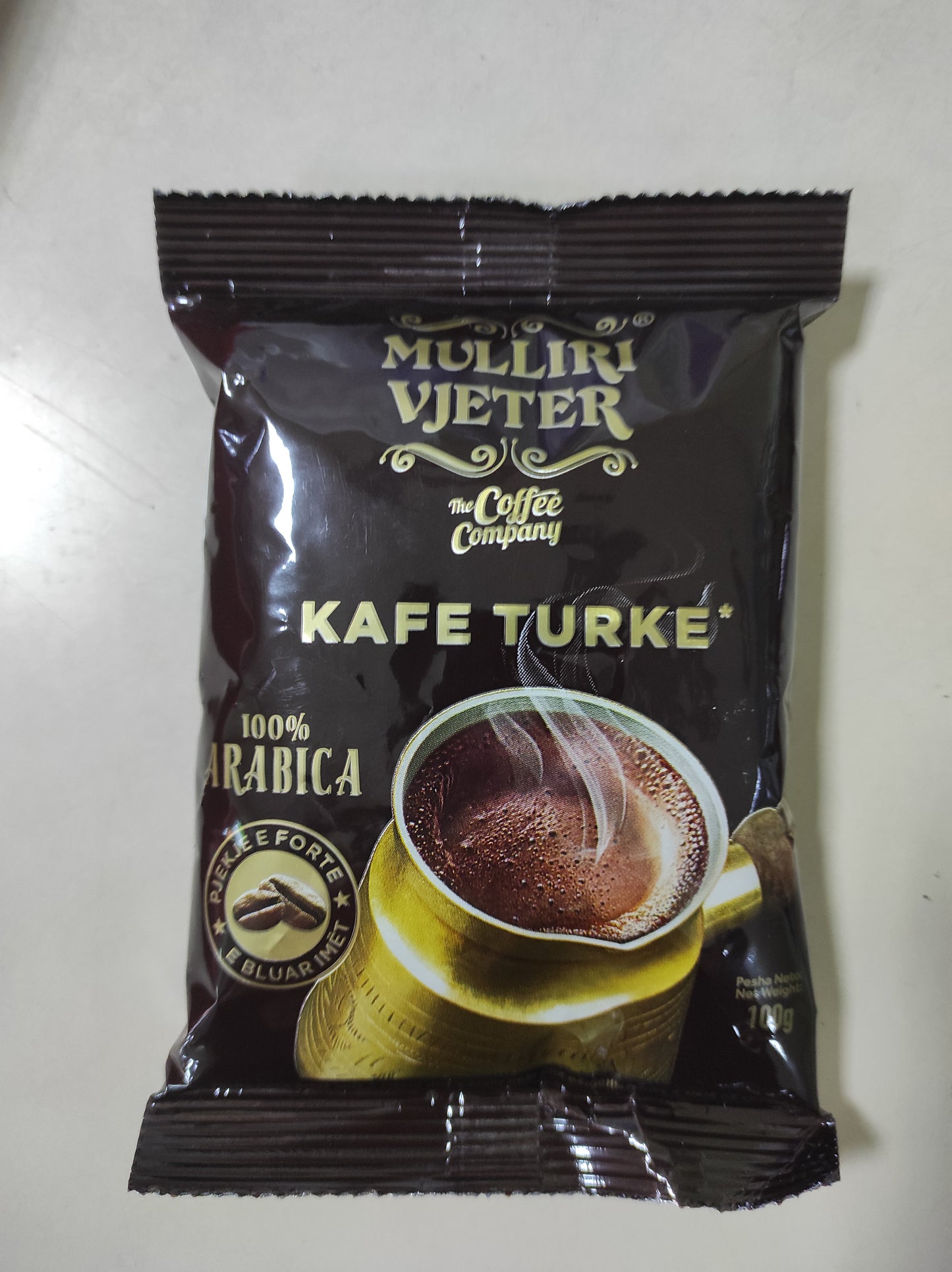 Traditional Turkish coffee from Mulliri Vjetër, finely ground for a rich aroma and bold taste. Perfect for authentic coffee moments.”
